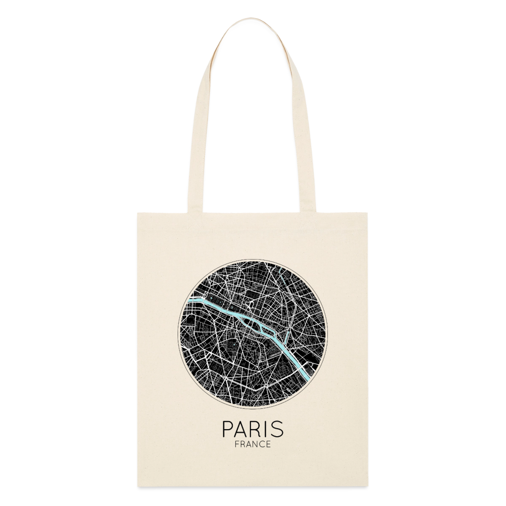 Tote Bag Paris Bio Coloris Clair – Plan de Paris - écru doux