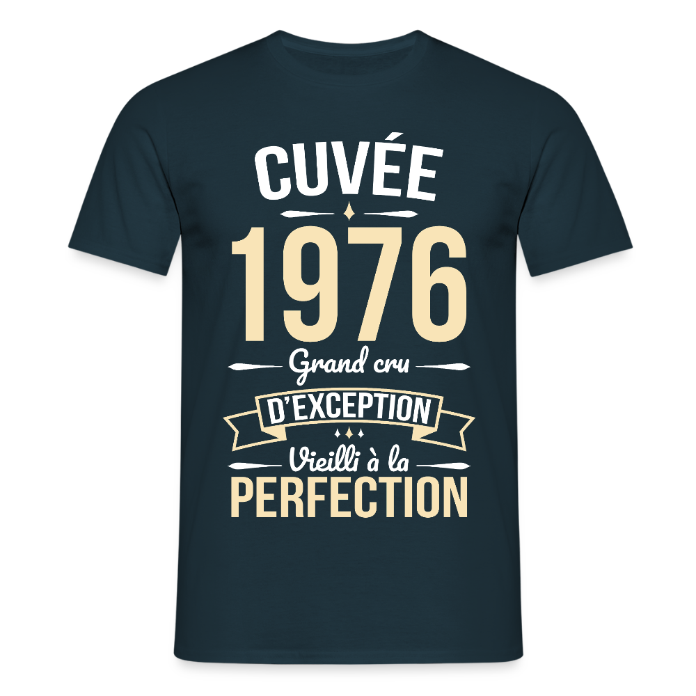 T-shirt anniversaire homme 50 ans – Cuvée 1976, Grand cru d’exception - marine