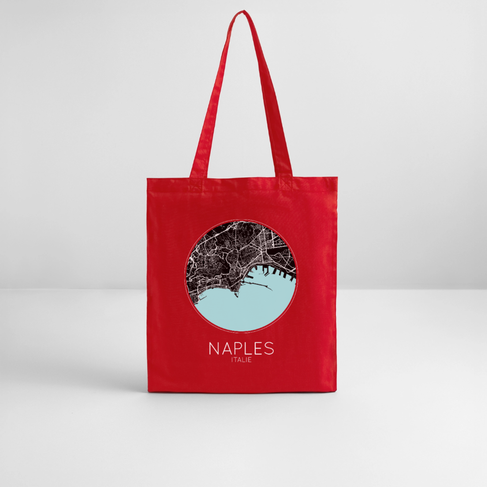 Tote Bag Naples Bio – Plan de Naples - rouge