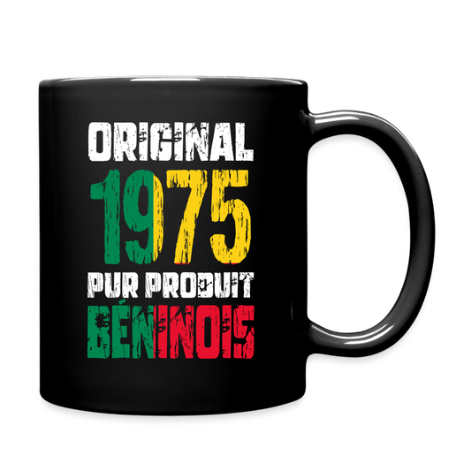 Mug uni - Anniversaire 50 Ans - Original 1975 - Pur produit Béninois - noir