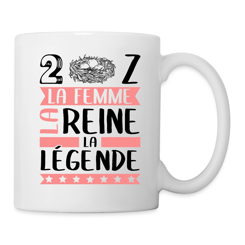 Mug blanc Denise rébus – La femme, la reine, la légende - blanc
