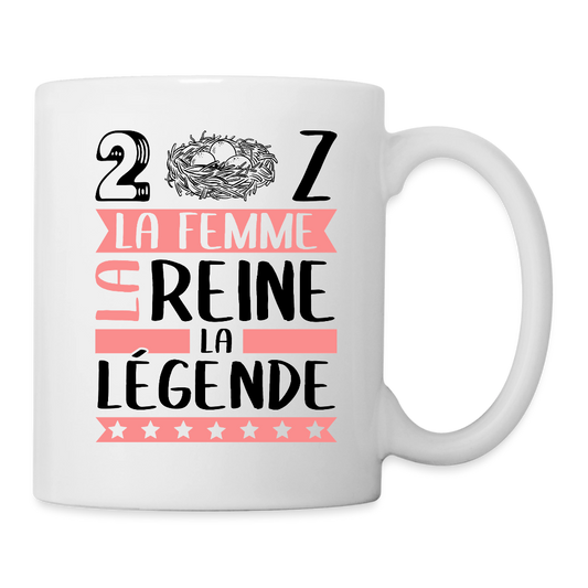 Mug blanc Denise rébus – La femme, la reine, la légende - blanc