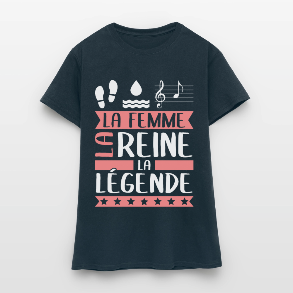 T-shirt femme Paola rébus – La femme, la reine, la légende - marine