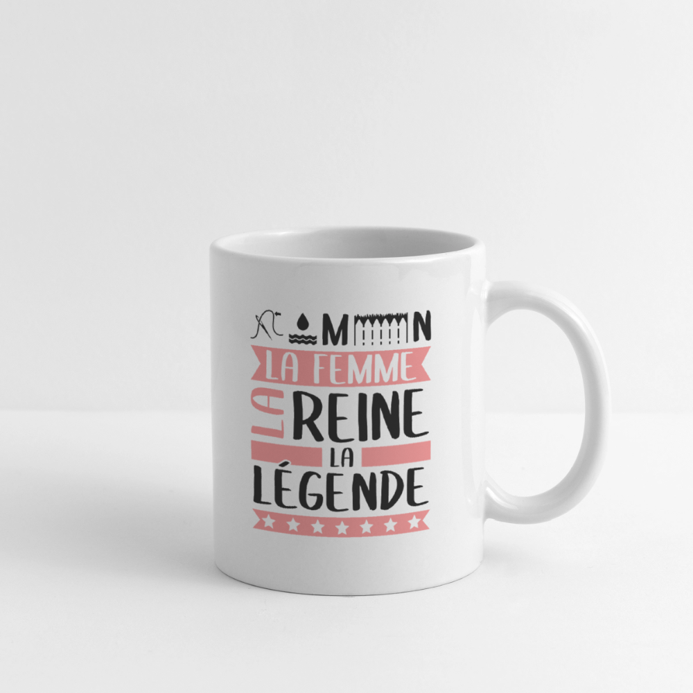 Mug blanc Philomène rébus – La femme, la reine, la légende - blanc