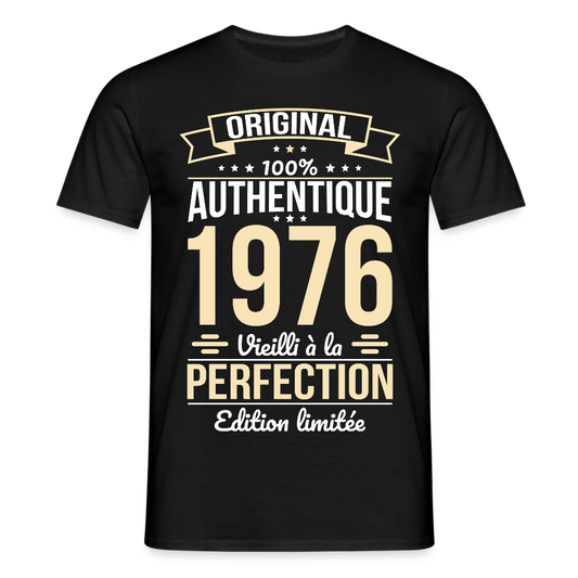 T-shirt homme anniversaire 50 ans – Édition limitée 1976 - noir