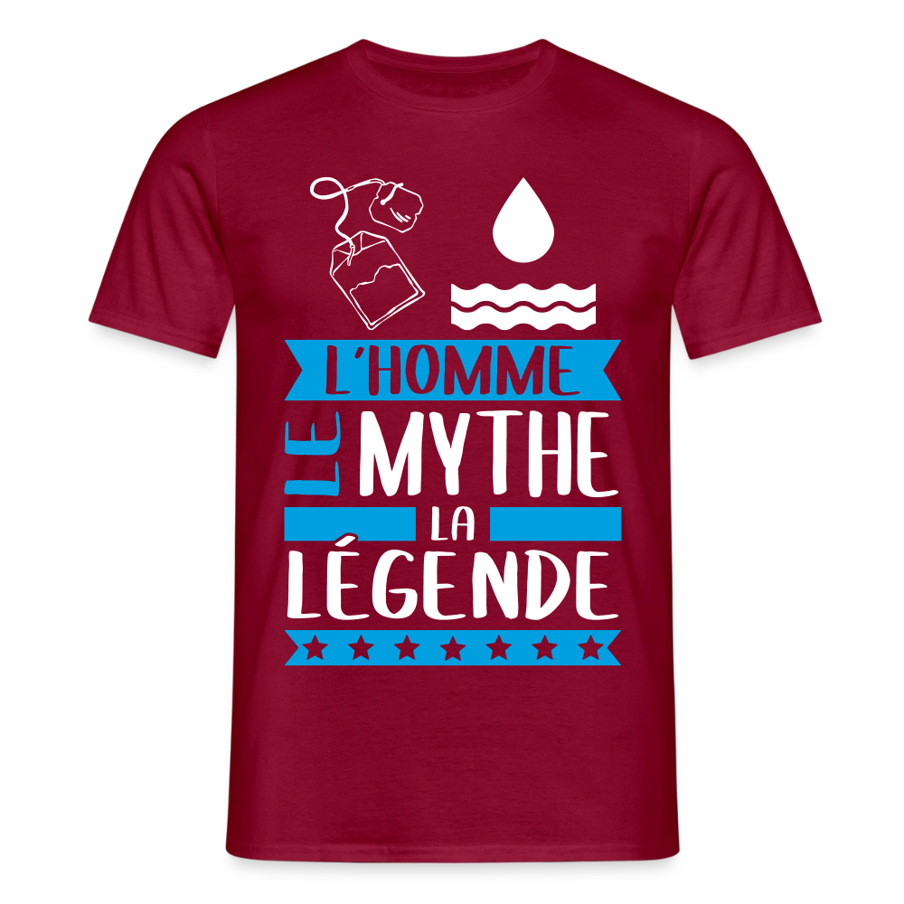 T-shirt homme Théo rébus – L’homme, le mythe, la légende - rouge brique