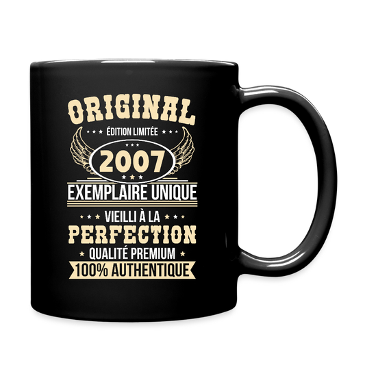 Mug uni - Anniversaire 18 Ans - Original 2007 - noir