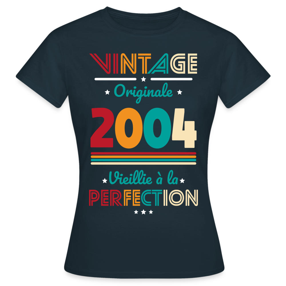 T-shirt Femme - Anniversaire 21 Ans - Vintage Originale 2004 - marine