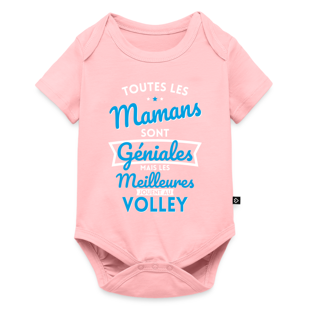Body Bébé bio manches courtes - Mamans géniales - Les meilleures jouent au volley - rose