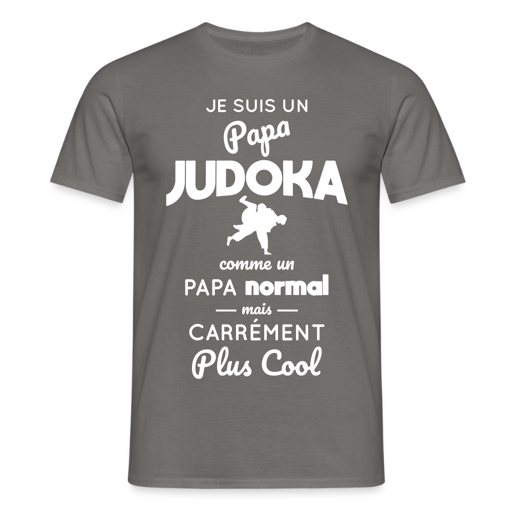 T-shirt Homme - Papa judoka plus cool - gris graphite