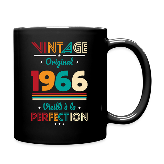 Mug anniversaire homme 60 ans – Vintage, original, 1966 - noir