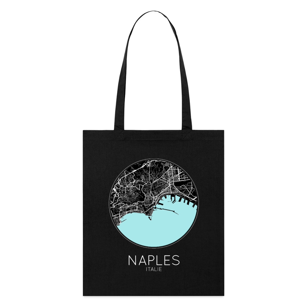Tote Bag Naples Bio – Plan de Naples - noir