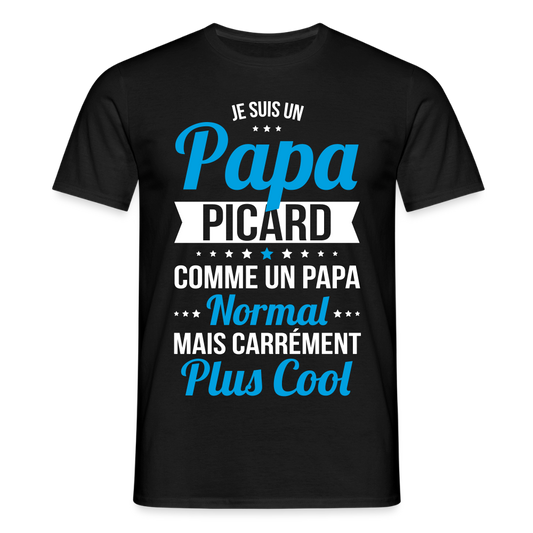 T-shirt Homme - Papa Picard Plus Cool - noir