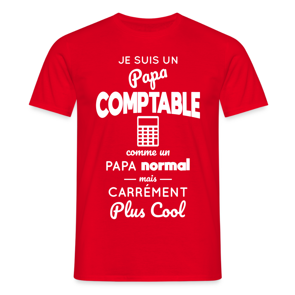 T-shirt Homme - Papa comptable plus cool - rouge