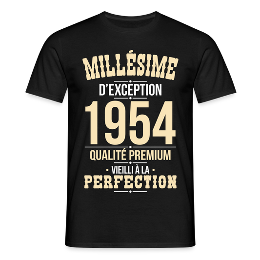T-shirt Homme - Anniversaire 71 Ans - Millésime 1954 - noir