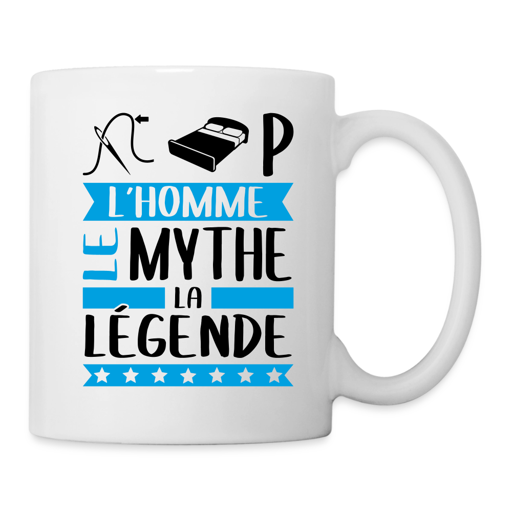 Mug blanc Philippe rébus – L’homme, le mythe, la légende - blanc