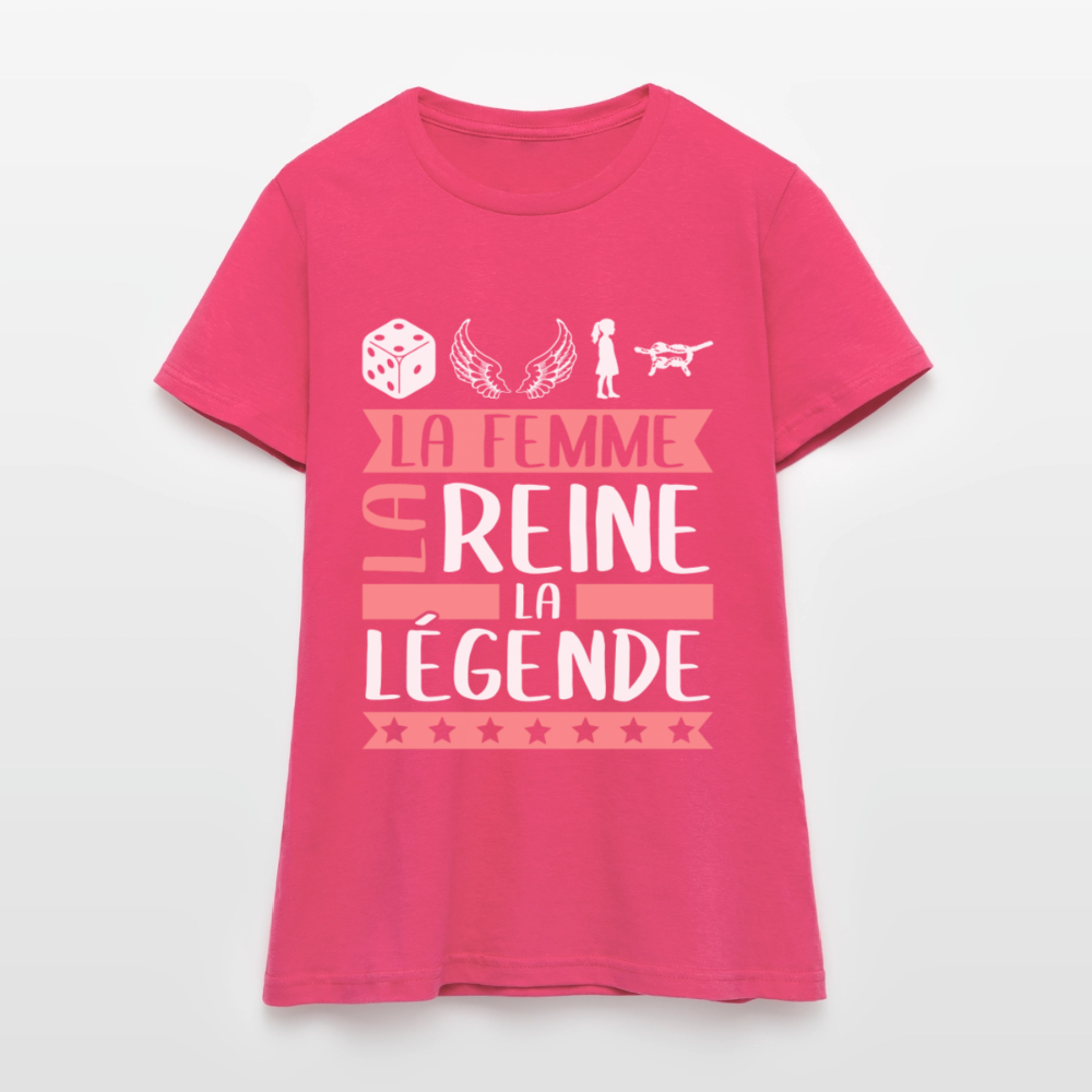 T-shirt femme Delphine rébus – La femme, la reine, la légende - rose azalée