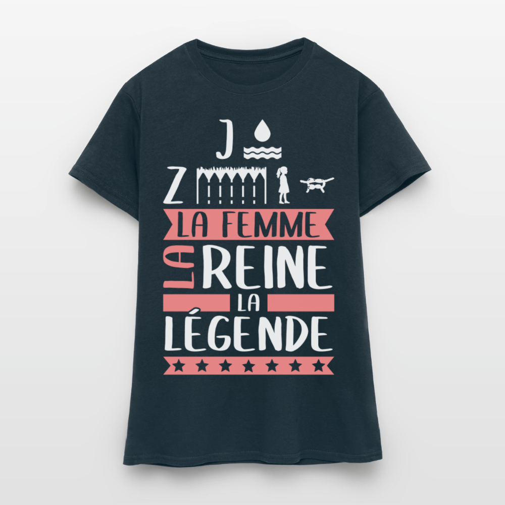 T-shirt femme Joséphine rébus – La femme, la reine, la légende - marine