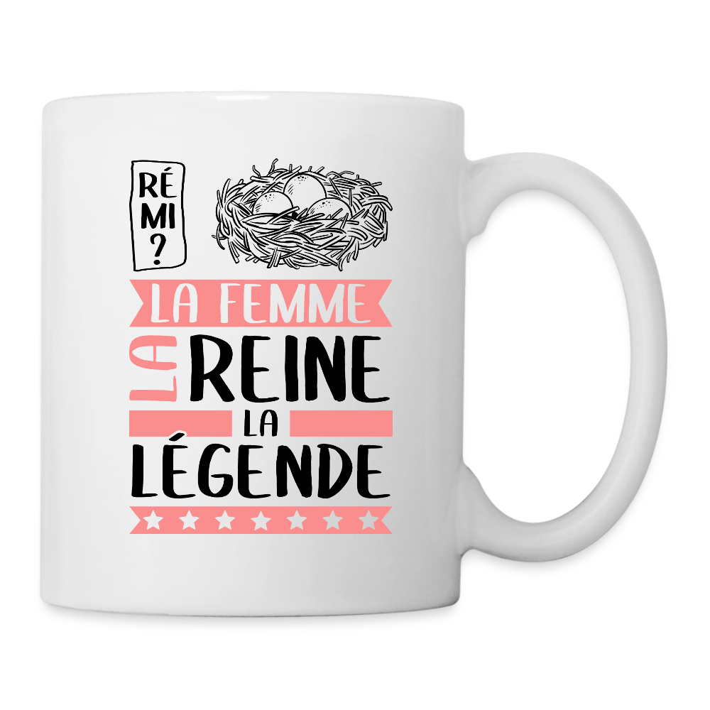 Mug blanc Fanny rébus – La femme, la reine, la légende - blanc