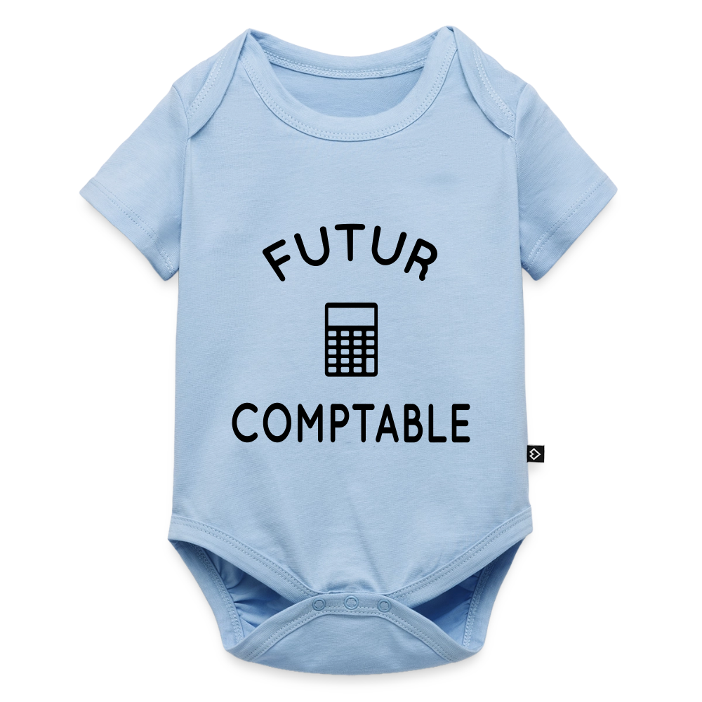 Body Bébé bio manches courtes - Futur comptable - bleu clair