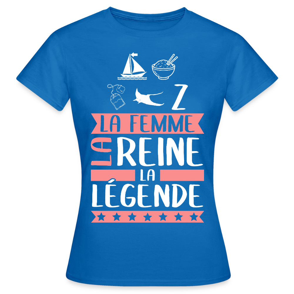 T-shirt femme Marie-Thérèse rébus – La femme, la reine, la légende - bleu royal