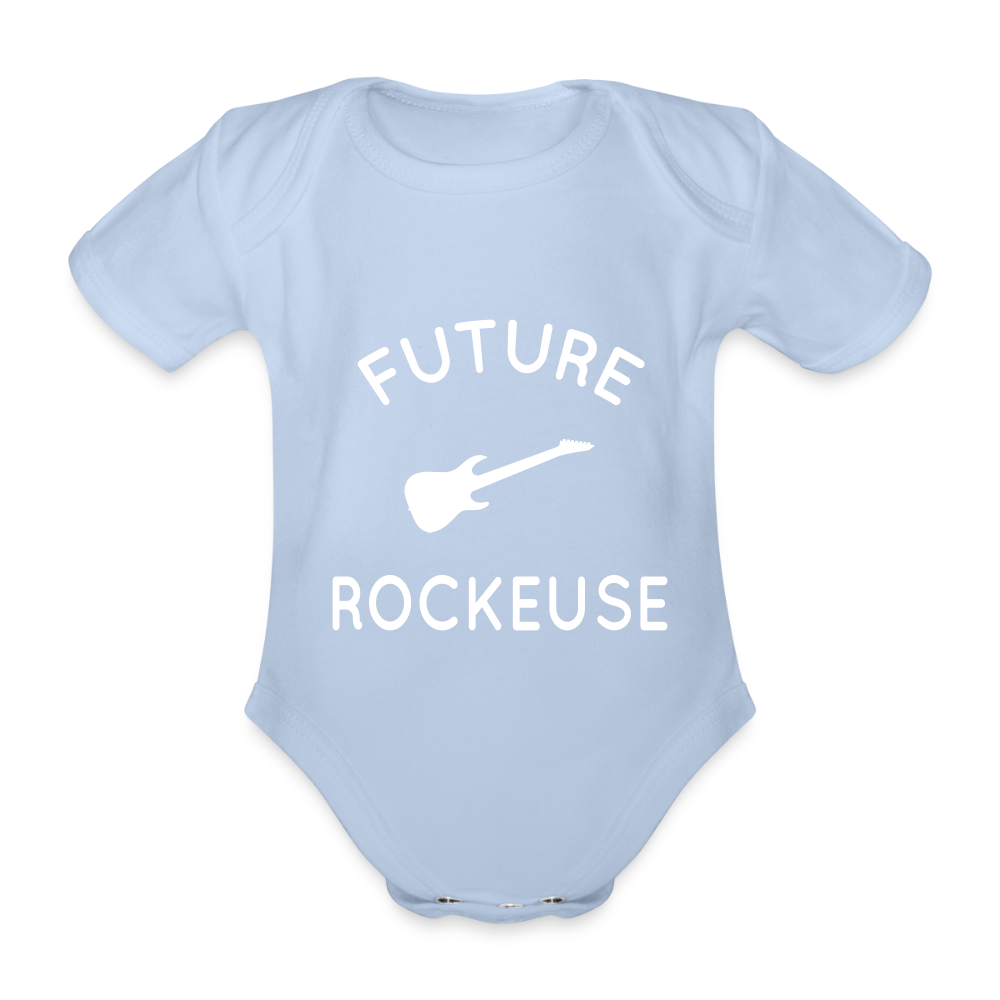 Body Bébé bio manches courtes - Future rockeuse - ciel