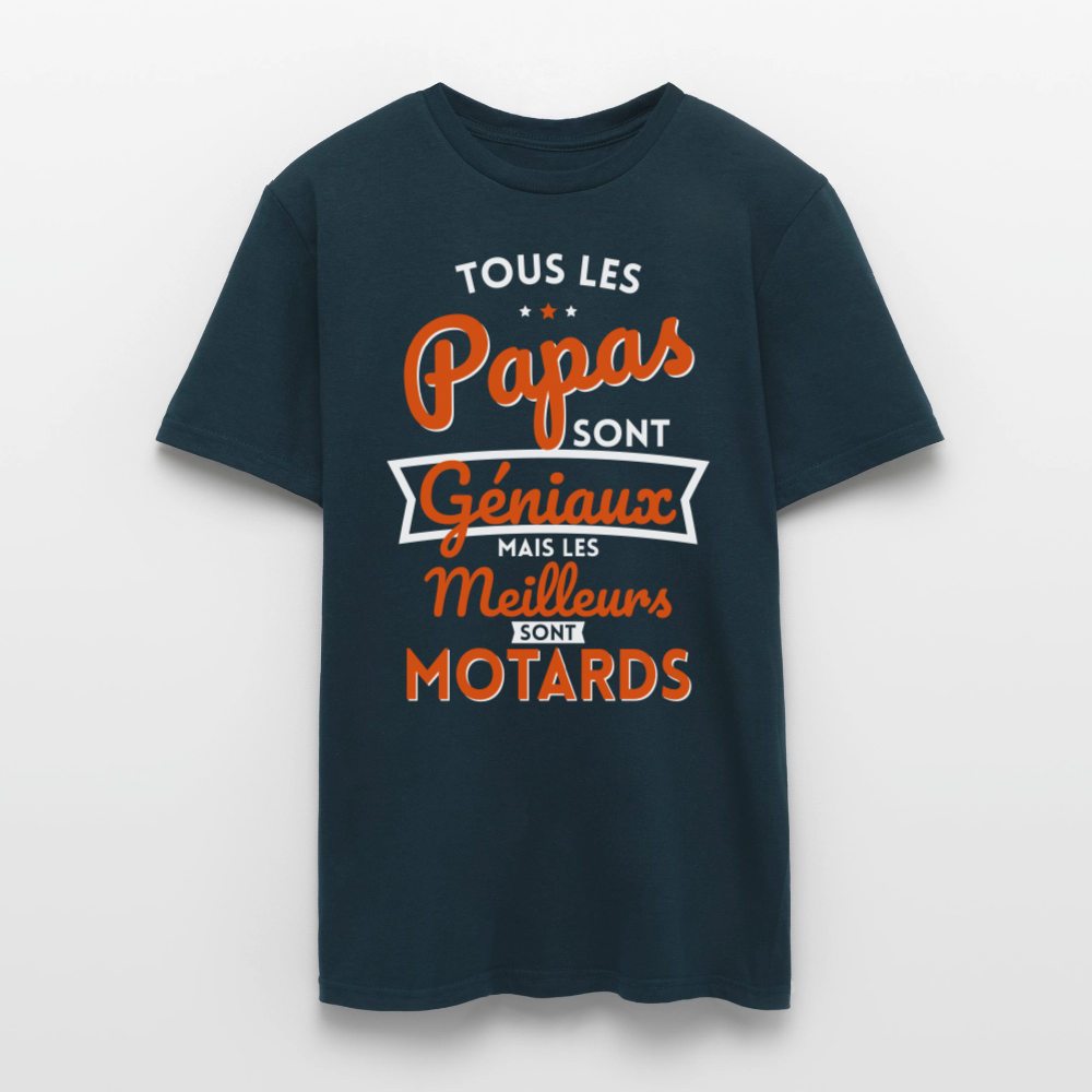 T-shirt Homme - Papas géniaux - Les meilleurs sont motards - marine