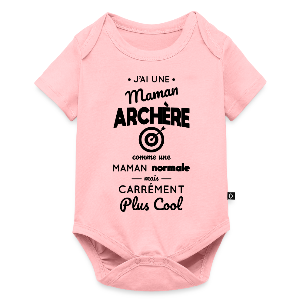 Body Bébé bio manches courtes - J'ai une maman archère - rose