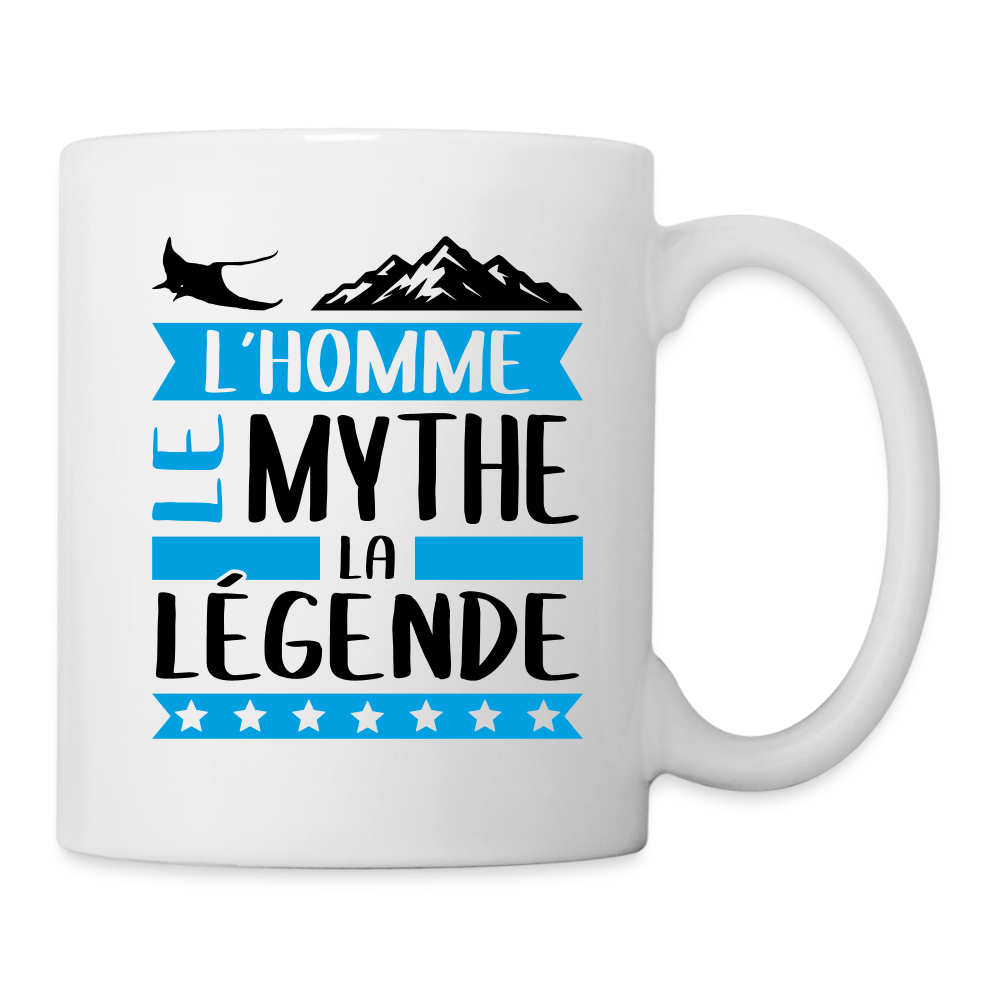Mug blanc Raymond rébus – L’homme, le mythe, la légende - blanc