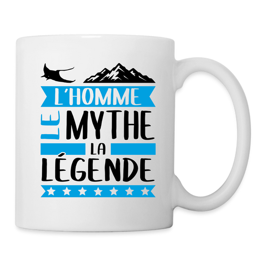 Mug blanc Raymond rébus – L’homme, le mythe, la légende - blanc