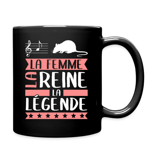 Mug uni Lara rébus – La femme, la reine, la légende - noir