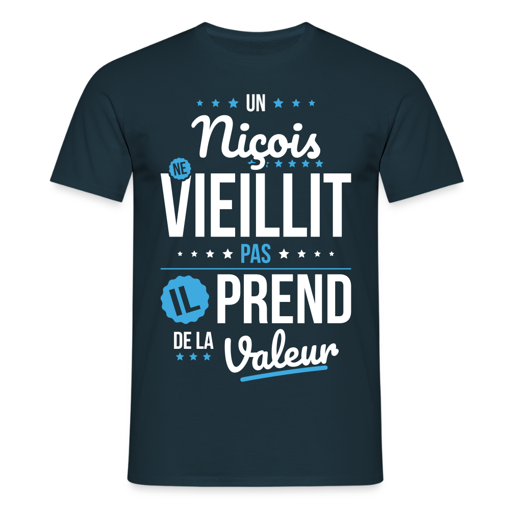 T-shirt Homme - Un Niçois ne vieillit pas - marine