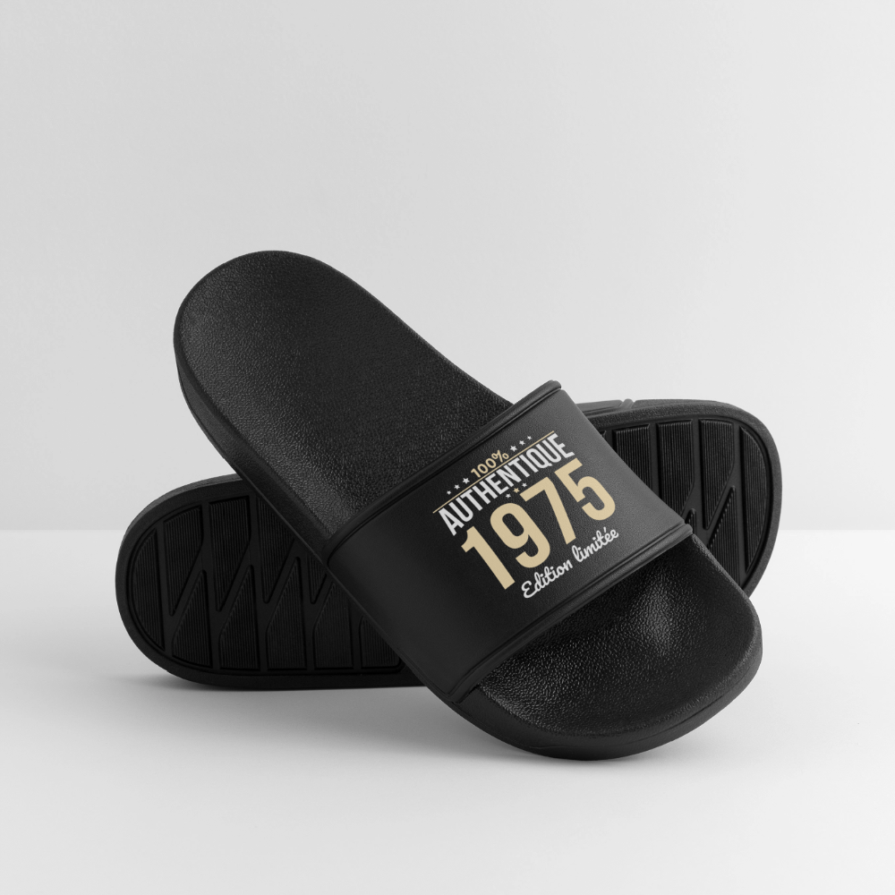 Claquettes Homme - Anniversaire 50 Ans - 100% Authentique 1975 - noir