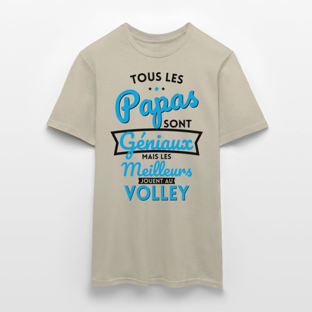 T-shirt Homme - Papas géniaux - Les meilleurs jouent au volley - beige sable