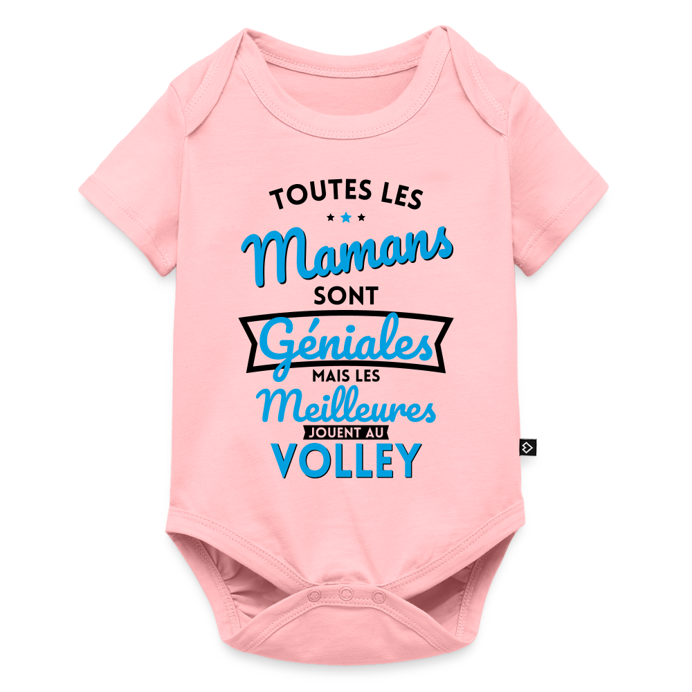 Body Bébé bio manches courtes - Mamans géniales - Les meilleures jouent au volley - rose