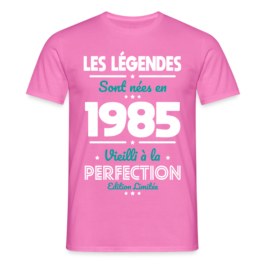 T-shirt Homme - Anniversaire 40 Ans - Les Légendes sont nées en 1985 - rose