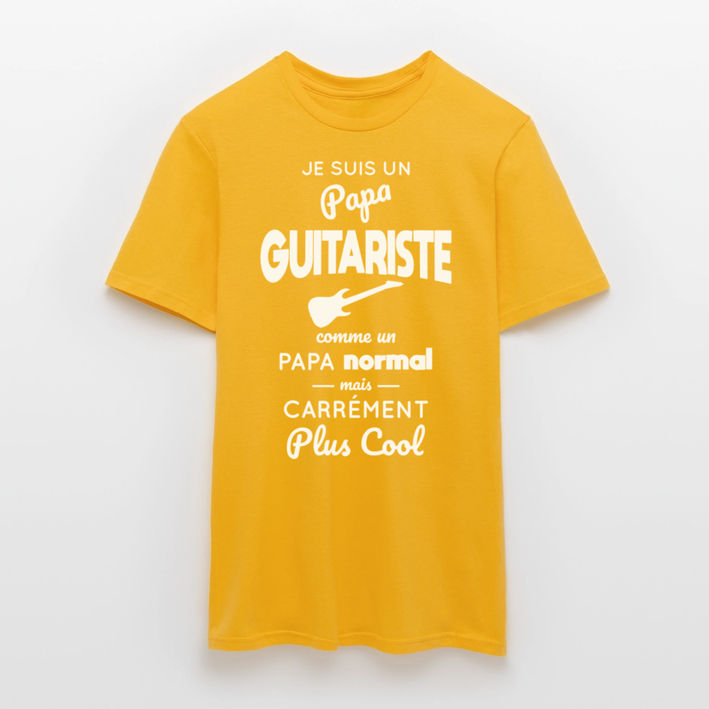 T-shirt Homme - Papa guitariste plus cool - jaune