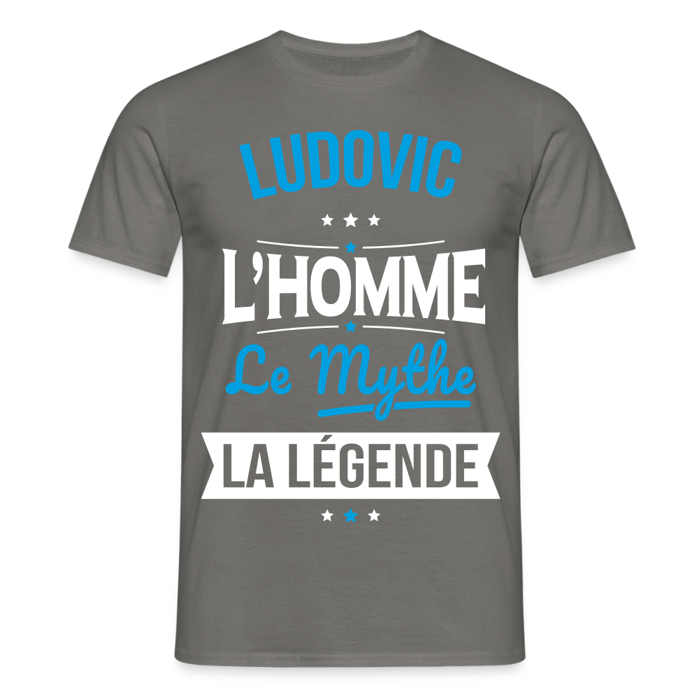 T-shirt Homme - Ludovic - l'Homme - le Mythe - la Légende - gris graphite
