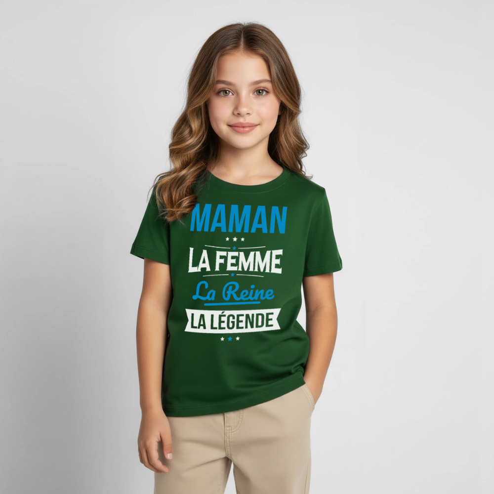 T-shirt enfant - Maman, femme, reine, légende - vert forêt