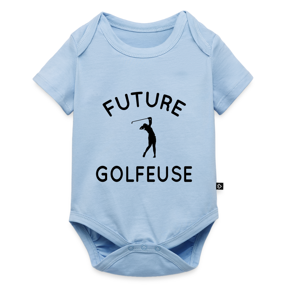 Body Bébé bio manches courtes - Future golfeuse - bleu clair