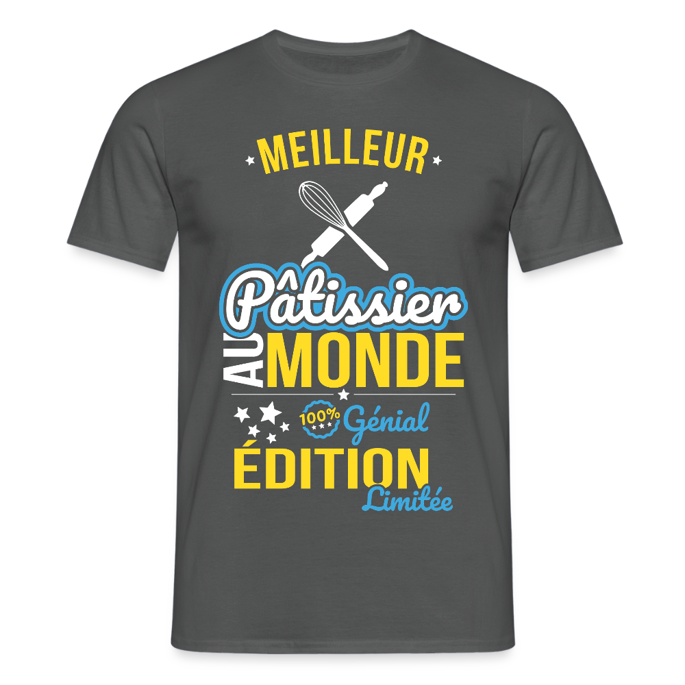 T-shirt Homme - Meilleur Pâtissier au monde - 100% génial - charbon