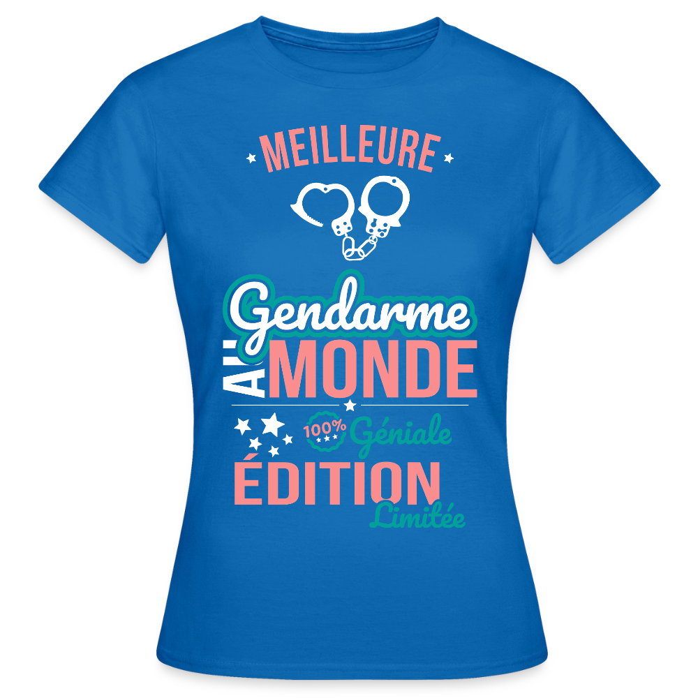 T-shirt Femme - Meilleure gendarme au Monde - bleu royal