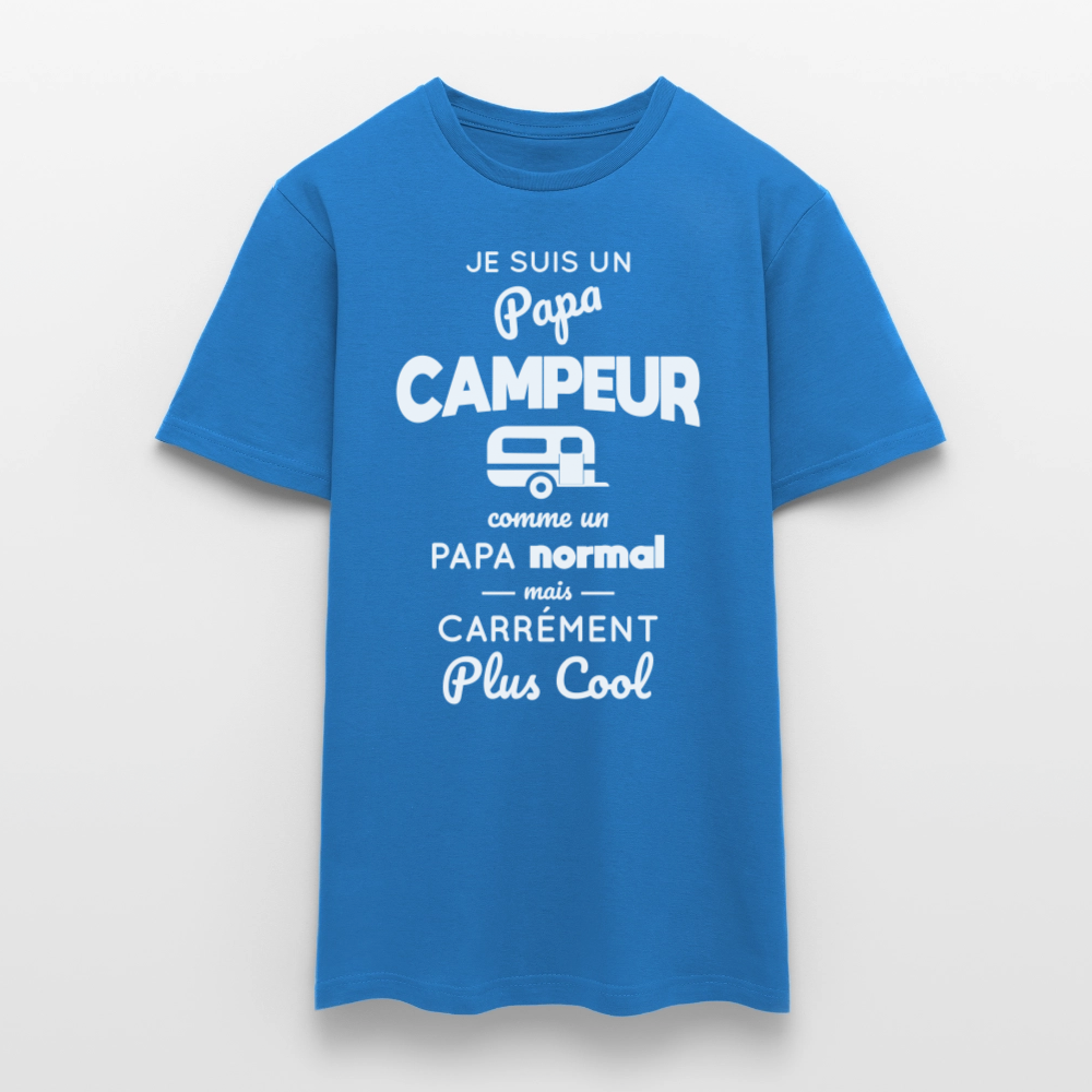 T-shirt Homme - Papa campeur plus cool - bleu royal