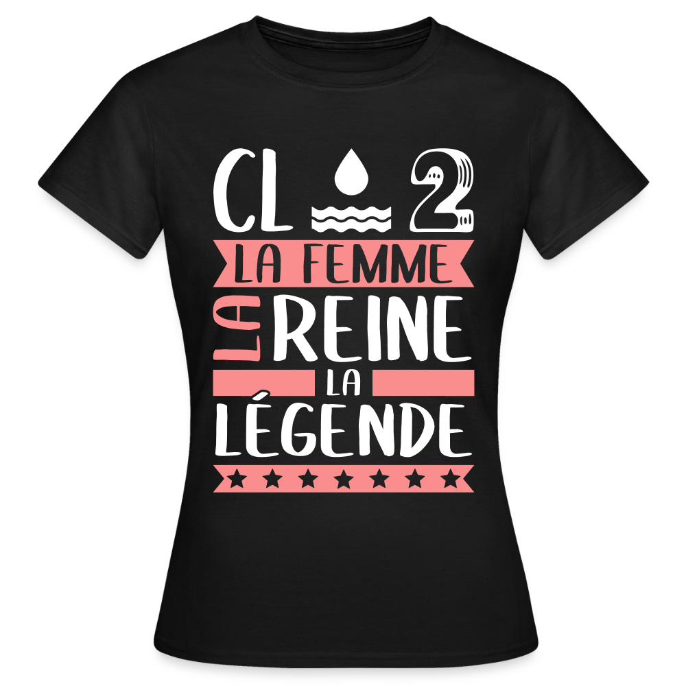 T-shirt femme Claude rébus – La femme, la reine, la légende - noir