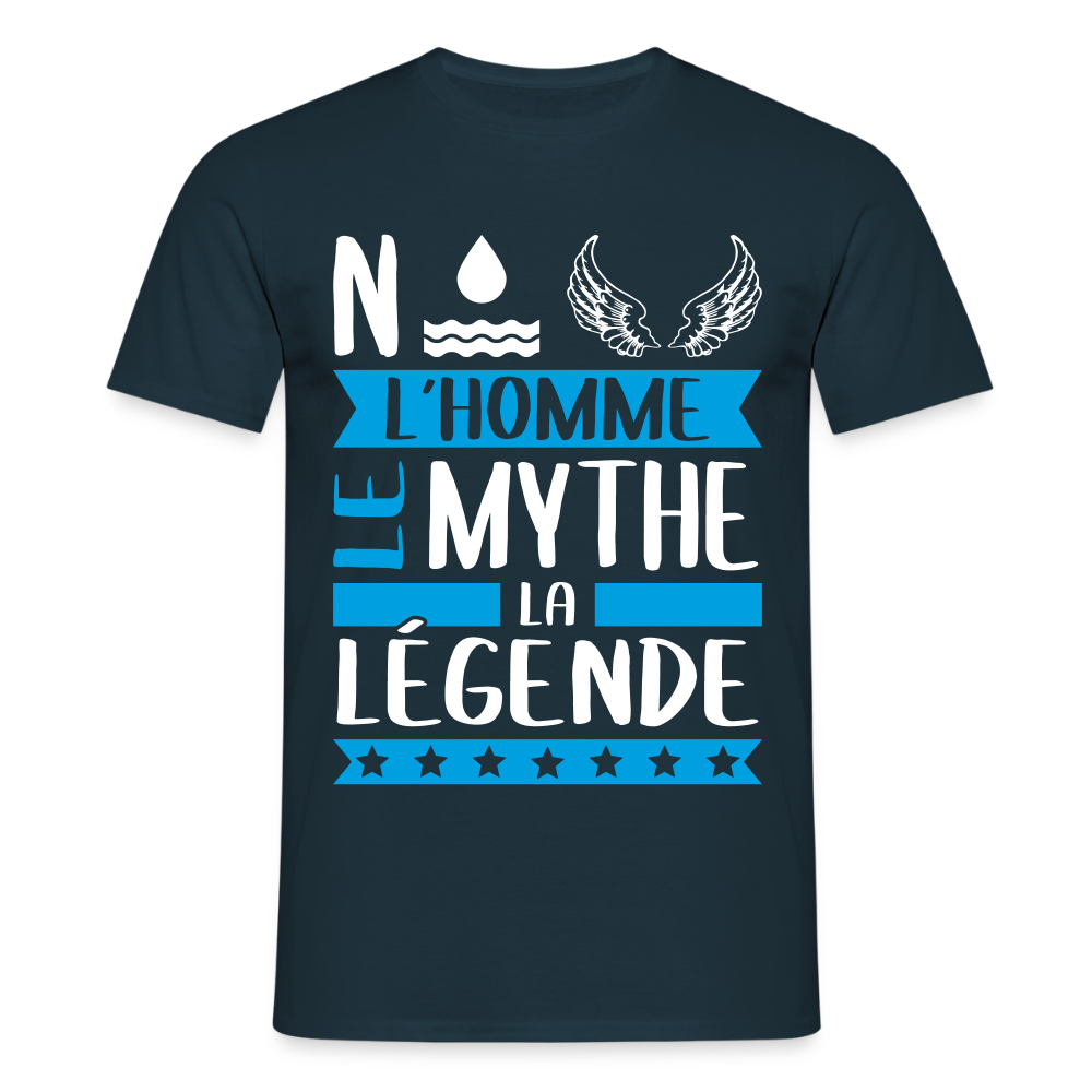 T-shirt homme Noël rébus – L’homme, le mythe, la légende - marine
