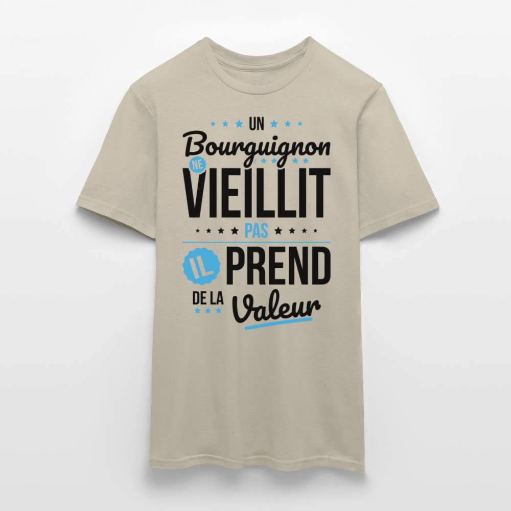 T-shirt Homme - Un Bourguignon ne vieillit pas - beige sable