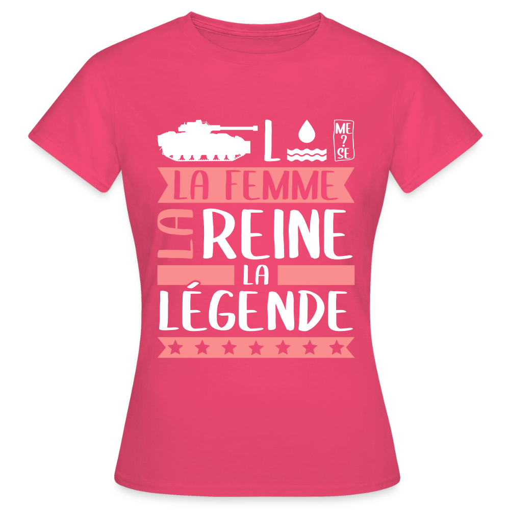 T-shirt femme Charlotte rébus – La femme, la reine, la légende - rose azalée