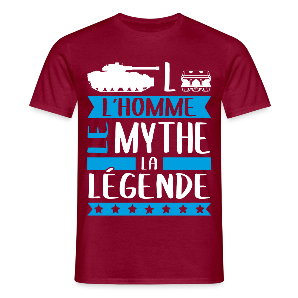 T-shirt homme Charles rébus – L’homme, le mythe, la légende - rouge brique