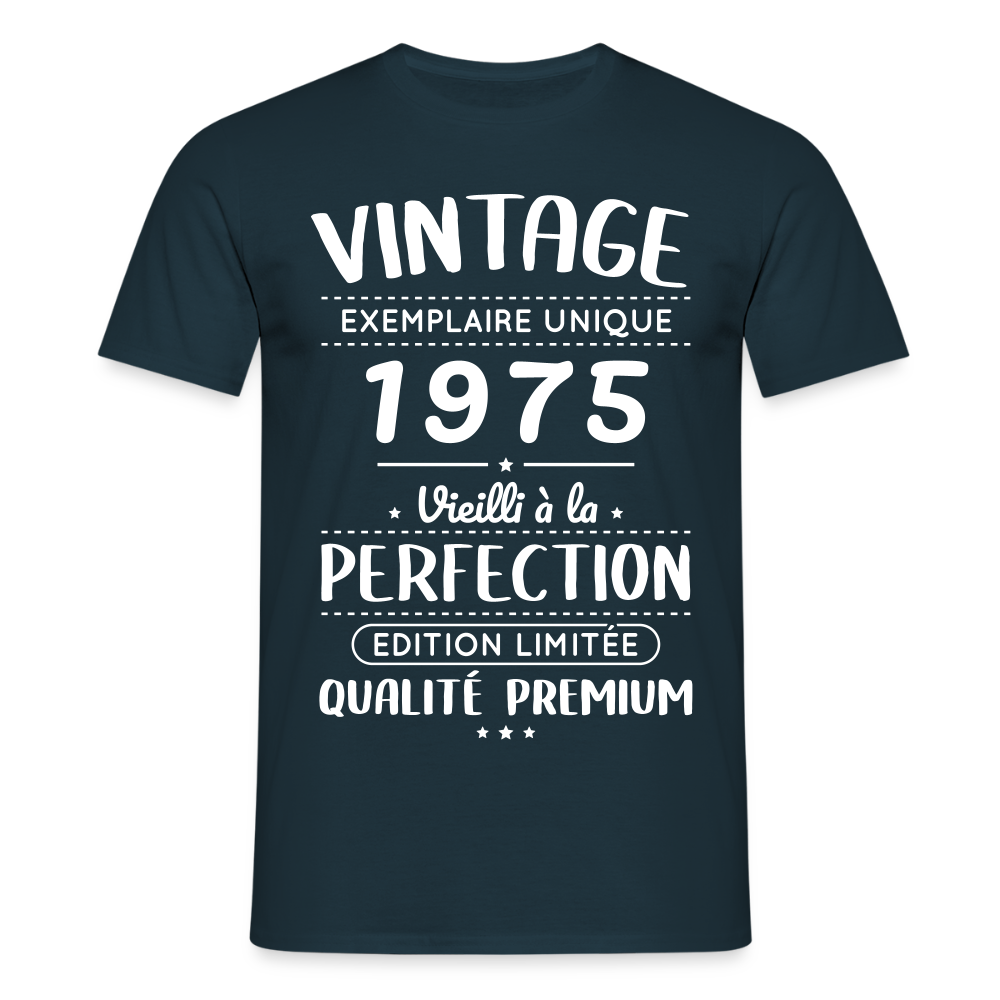 T-shirt Homme - Anniversaire 50 Ans - Vintage 1975 - marine