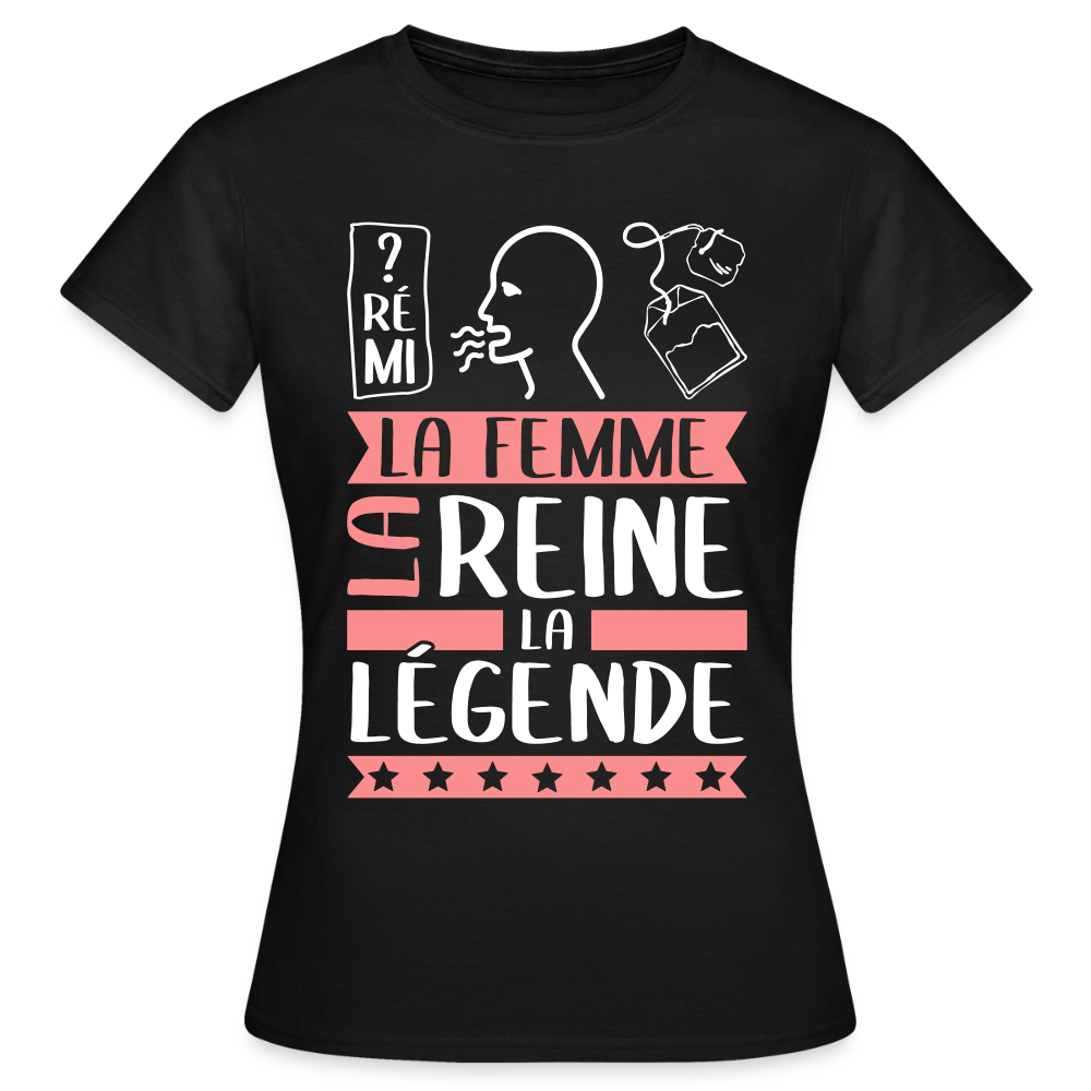 T-shirt femme Dorothée rébus – La femme, la reine, la légende - noir